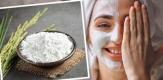 skincare with rice floor