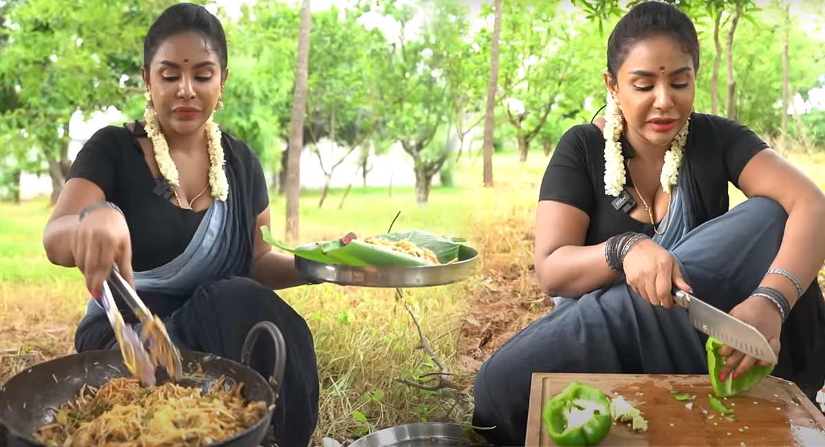 sri reddy noodles village style cooking video on youtube