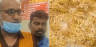 worms found in biryani in famous hotel in hyderabad