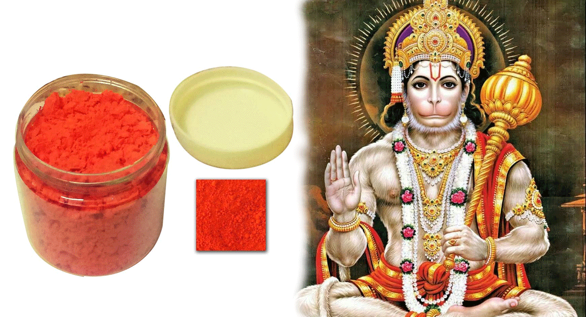 What is the secret of giving sindoor to Lord Anjaneya?
