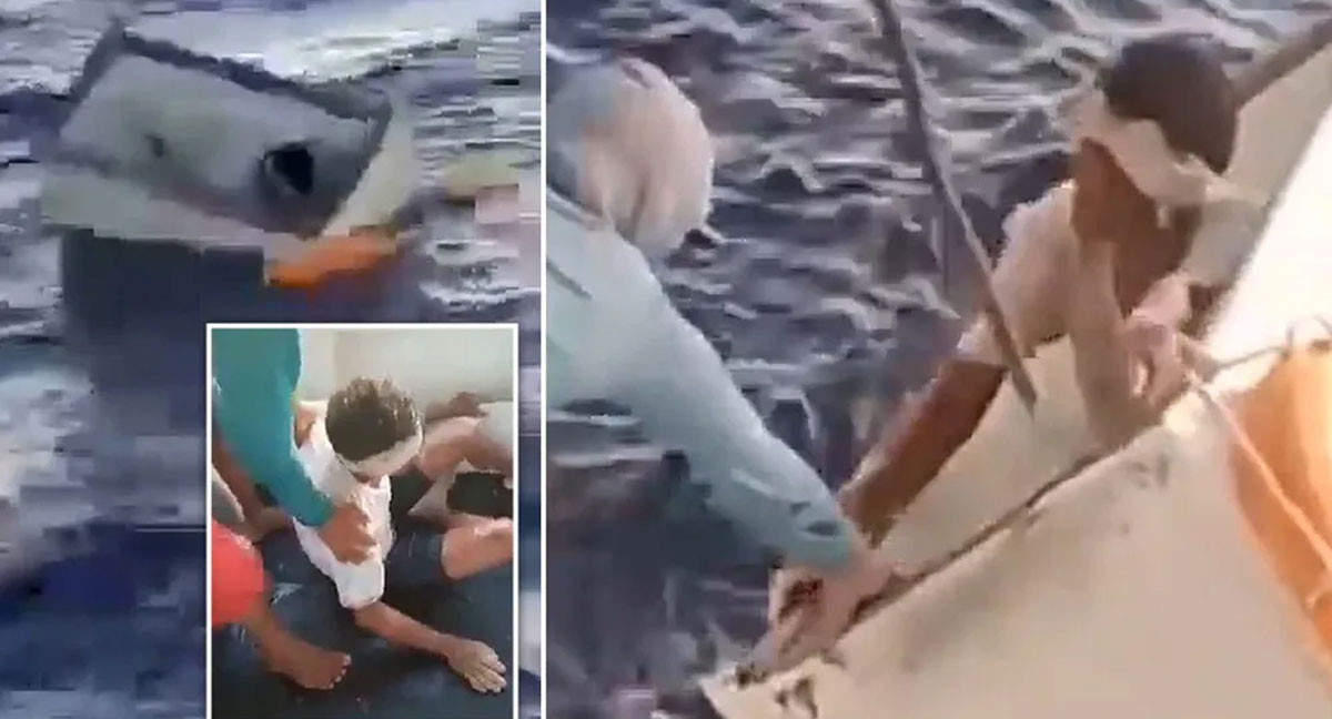 brazil man stay afloat in sea video viral 