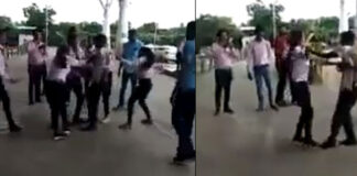 group of women beat a man in raipur airport video viral
