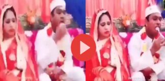 groom eating sweets on marriage stage bride expressions gone viral